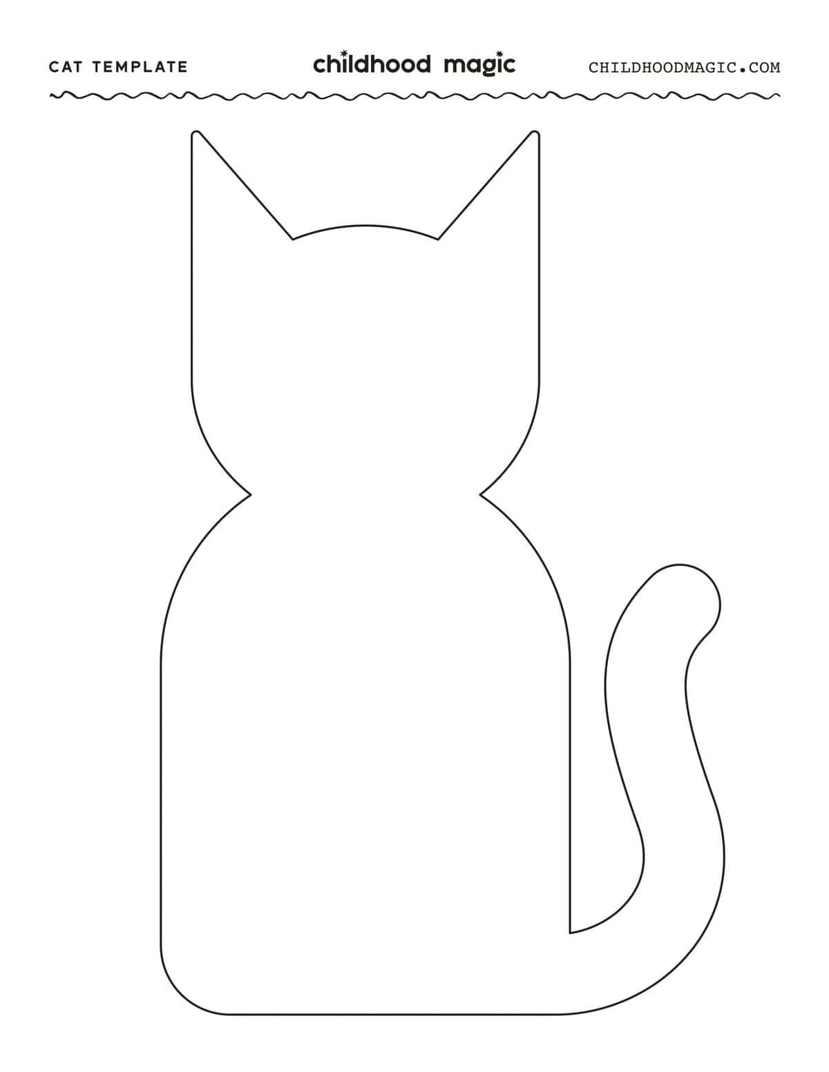 cat template- printable coloring page - childhood magic